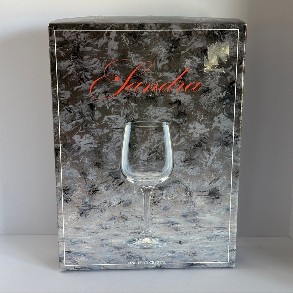 Sandra Set of 6 Crystal Wine Glasses - Original Box